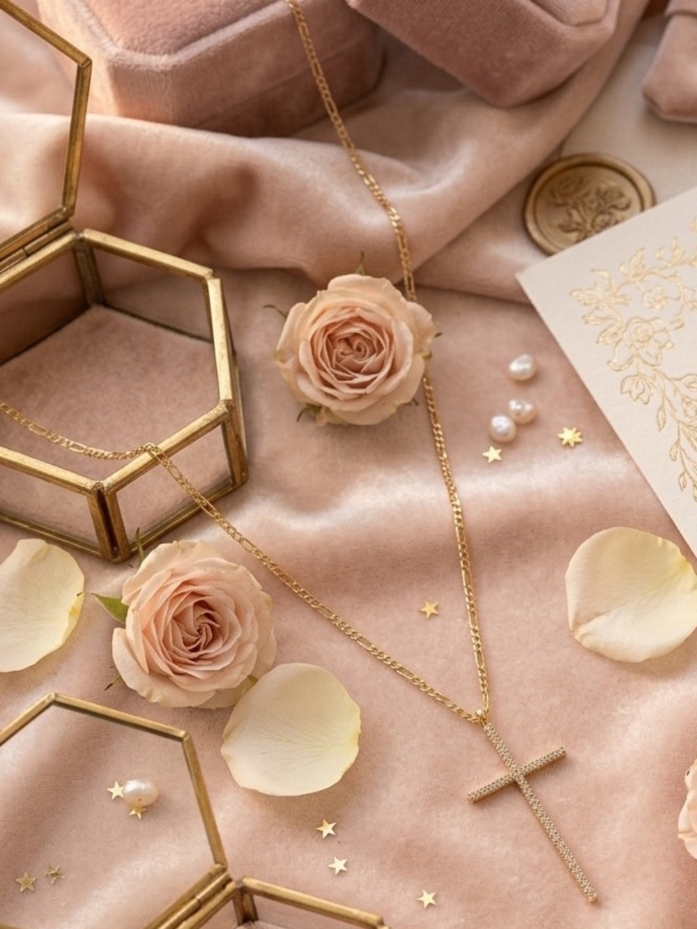 Delicate Gold Cross Necklace - Women Fashion Jewelry
